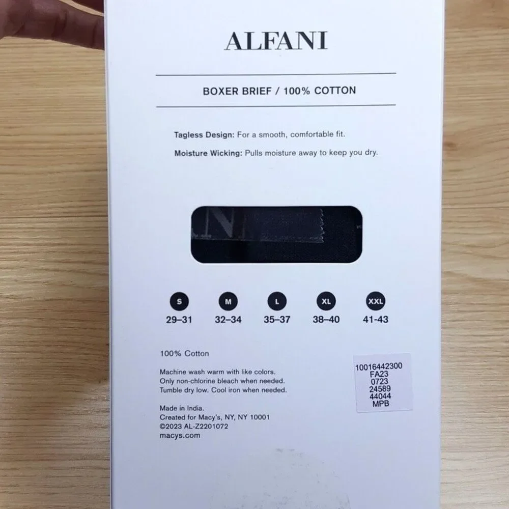 ALFANI Mens Boxer Briefs Small Gray Black 4-Pack Tagless 100% Cotton